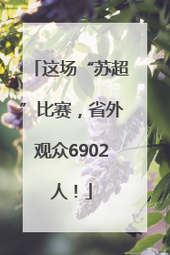 这场“苏超”比赛，省外观众6902人！