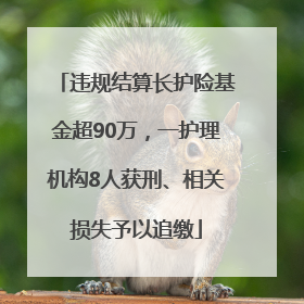 违规结算长护险基金超90万，一护理机构8人获刑、相关损失予以追缴