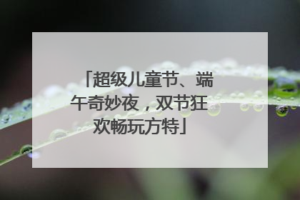 超级儿童节、端午奇妙夜，双节狂欢畅玩方特