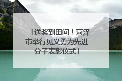 送奖到田间！菏泽市举行见义勇为先进分子表彰仪式