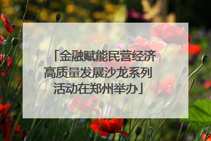 金融赋能民营经济高质量发展沙龙系列活动在郑州举办