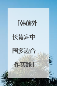 韩前外长肯定中国多边合作实践