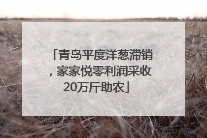 青岛平度洋葱滞销，家家悦零利润采收20万斤助农