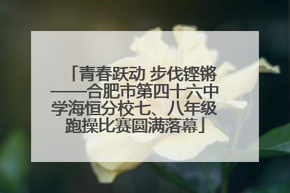 青春跃动 步伐铿锵——合肥市第四十六中学海恒分校七、八年级跑操比赛圆满落幕