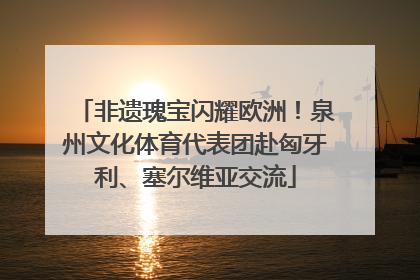 非遗瑰宝闪耀欧洲！泉州文化体育代表团赴匈牙利、塞尔维亚交流