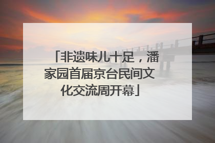 非遗味儿十足，潘家园首届京台民间文化交流周开幕