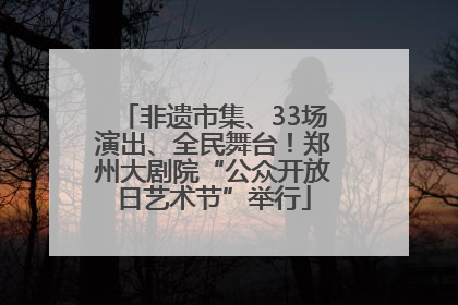 非遗市集、33场演出、全民舞台！郑州大剧院“公众开放日艺术节”举行