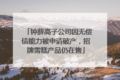 钟薛高子公司因无偿债能力被申请破产，招牌雪糕产品仍在售