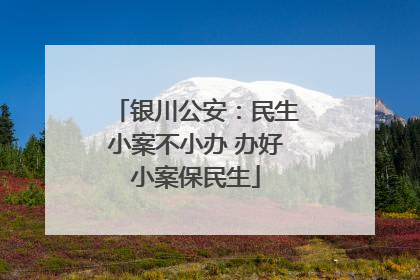 银川公安：民生小案不小办 办好小案保民生