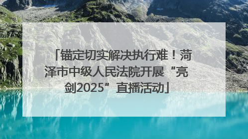 锚定切实解决执行难！菏泽市中级人民法院开展“亮剑2025”直播活动