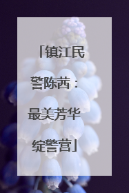 镇江民警陈茜：最美芳华绽警营