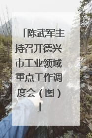陈武军主持召开德兴市工业领域重点工作调度会（图）