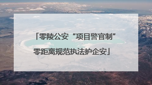 零陵公安“项目警官制”零距离规范执法护企安