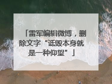 雷军编辑微博，删除文字“诋毁本身就是一种仰望”