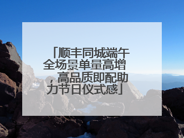 顺丰同城端午全场景单量高增，高品质即配助力节日仪式感