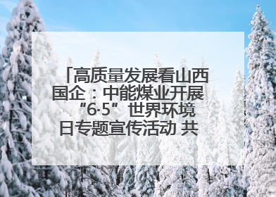 高质量发展看山西国企：中能煤业开展“6·5”世界环境日专题宣传活动 共筑绿色矿山
