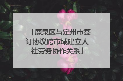 鹿泉区与定州市签订协议跨市域建立人社劳务协作关系