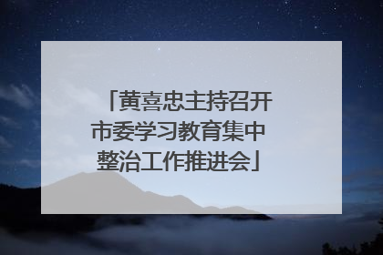 黄喜忠主持召开市委学习教育集中整治工作推进会