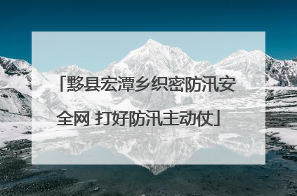 黟县宏潭乡织密防汛安全网 打好防汛主动仗