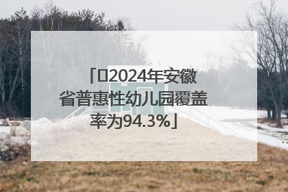 ﻿2024年安徽省普惠性幼儿园覆盖率为94.3%