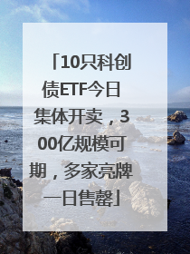 10只科创债ETF今日集体开卖，300亿规模可期，多家亮牌一日售罄